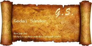 Gedai Sándor névjegykártya